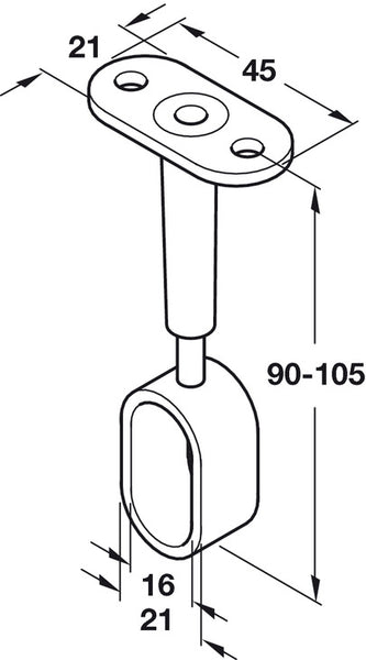 Wardrobe rail centre online support adjustable