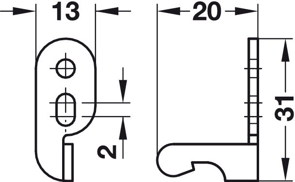 Hafele bright galvanised steel tutch latch push to open spring catch with counterpiece – image 3