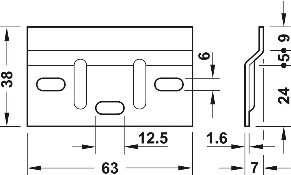 63mm galvanised steel wall plate for kitchen cabinet hangers – image 2