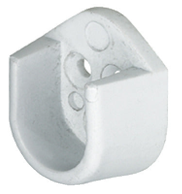Hafele white plastic end support bracket for 15mm oval wardrobe hanging rails