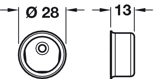 White 19mm wardrobe rail end socket with concealed fixing – image 2