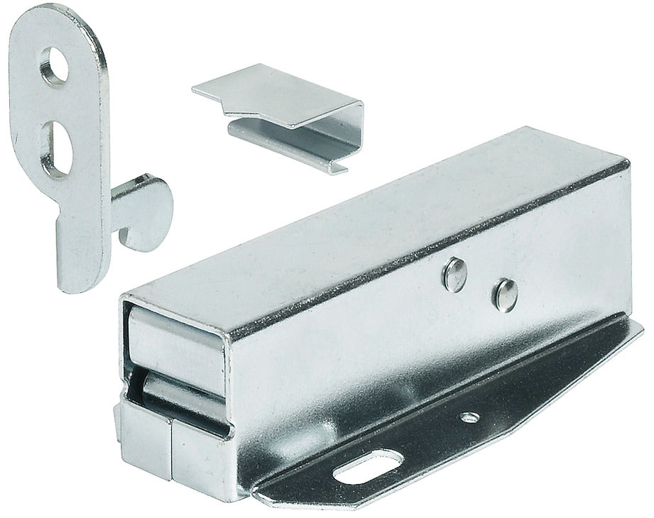 Hafele bright galvanised steel tutch latch push to open spring catch with counterpiece