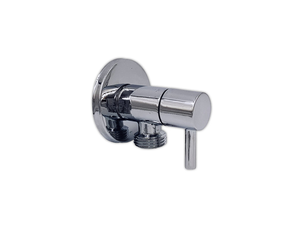 Aumix chrome round design half inch quarter turn angle shut off valve with flange for douche spray – image 2