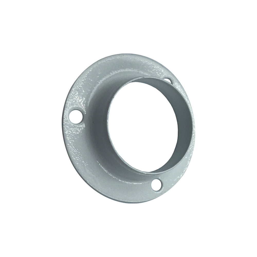 White steel wardrobe rail end socket ring for 25mm round rails