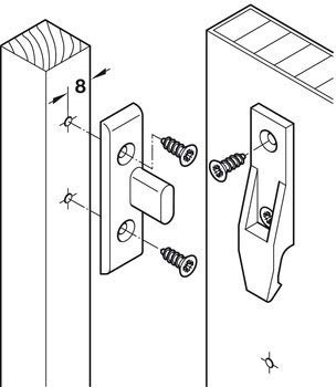 Black Keku EH drop-on hook-on panel fitting with frame and panel components for concealed panels – image 2