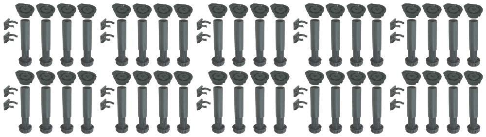Adjustable black plastic plinth foot set 150 to 180mm with plinth clips – image 7