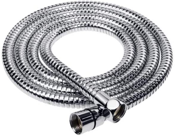 Aumix 1.5m stainless steel anti-kink double lock replacement shower hose with chrome finish