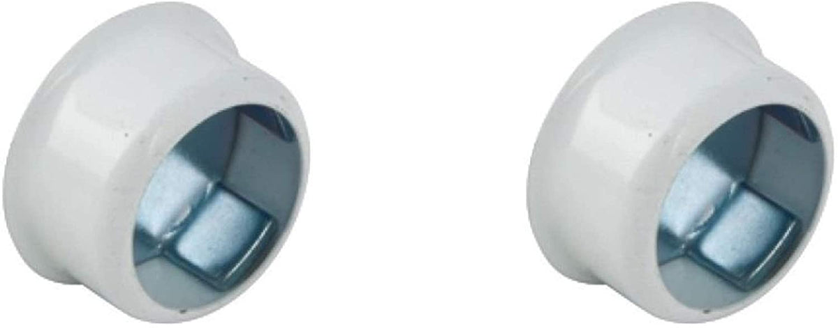 White 19mm wardrobe rail end socket with concealed fixing – image 3