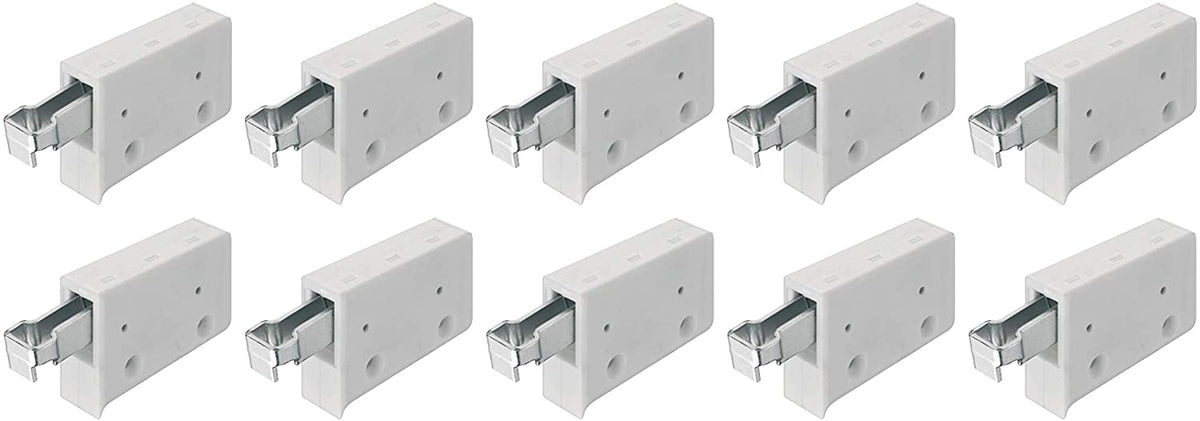 White plastic unhanded kitchen cabinet hanger bracket with two-way adjustment – image 7