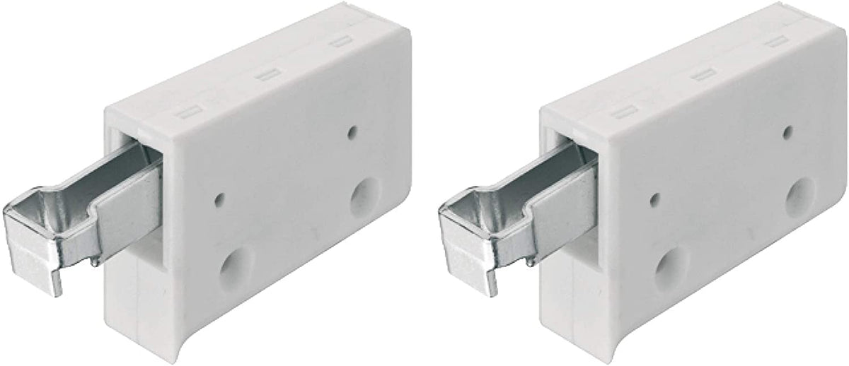 White plastic unhanded kitchen cabinet hanger bracket with two-way adjustment – image 4