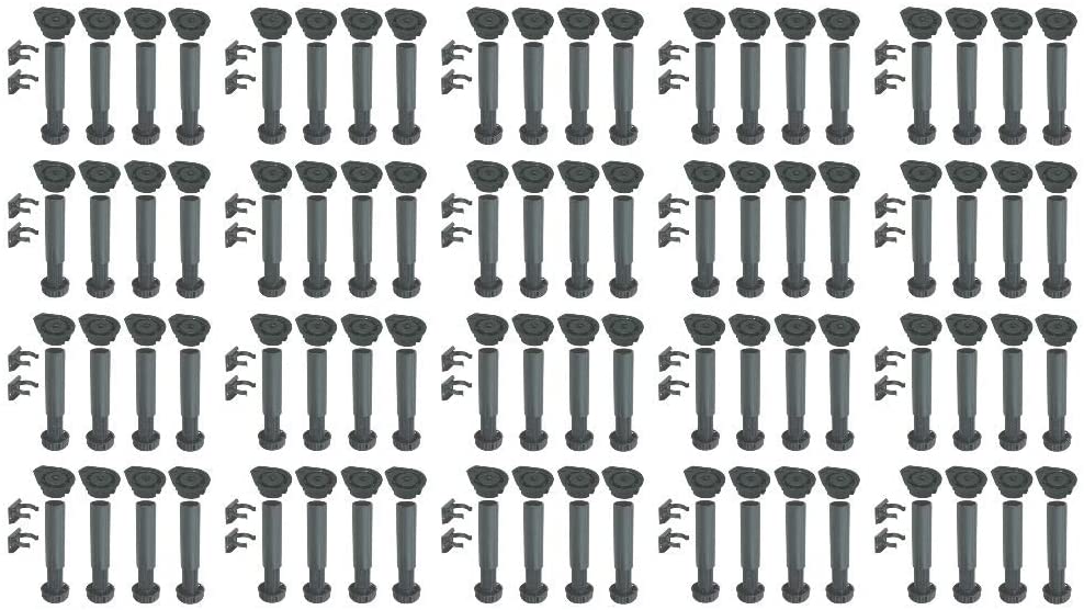 Adjustable black plastic plinth foot set 150 to 180mm with plinth clips – image 8