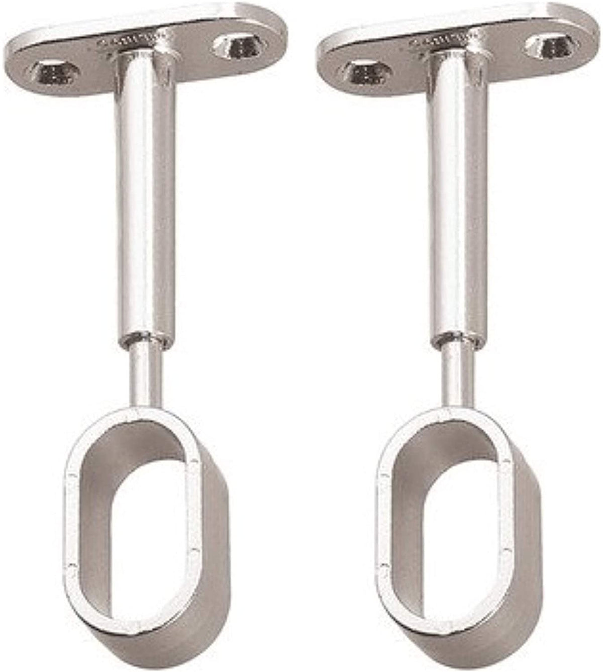 Hafele polished chrome height-adjustable centre support bracket for 15mm oval wardrobe rails – image 3