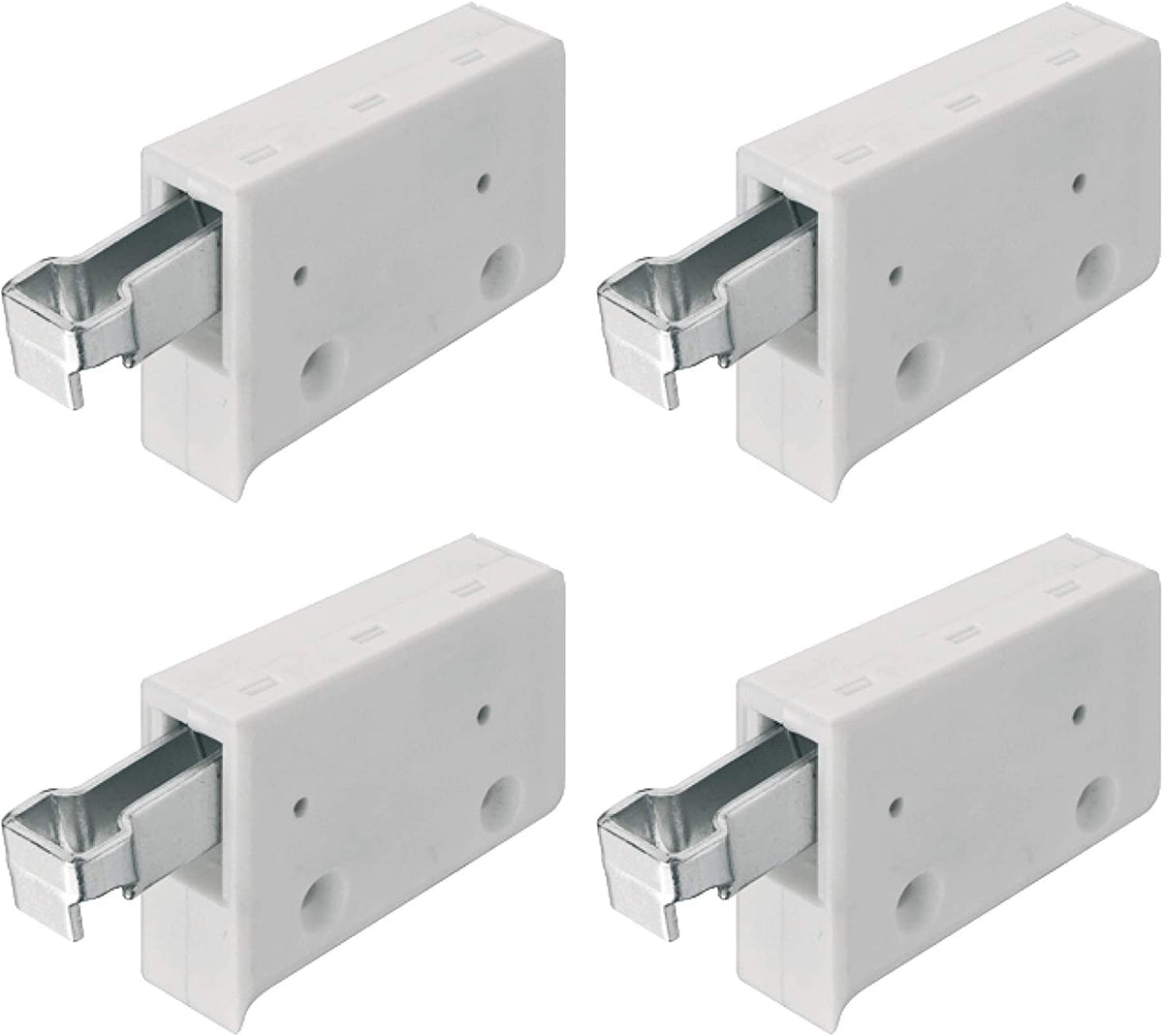 White plastic unhanded kitchen cabinet hanger bracket with two-way adjustment – image 6