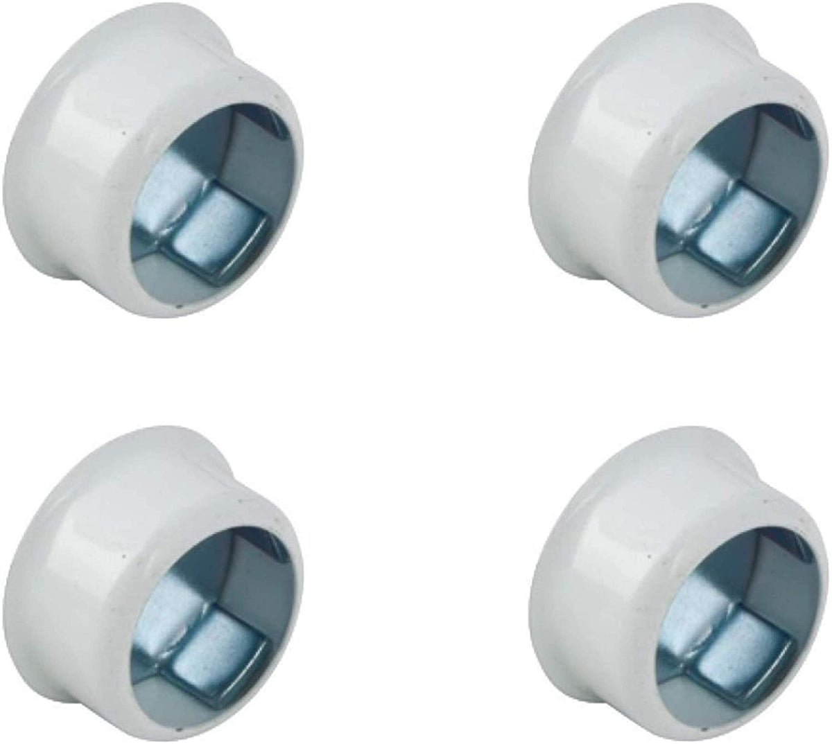 White 19mm wardrobe rail end socket with concealed fixing – image 4