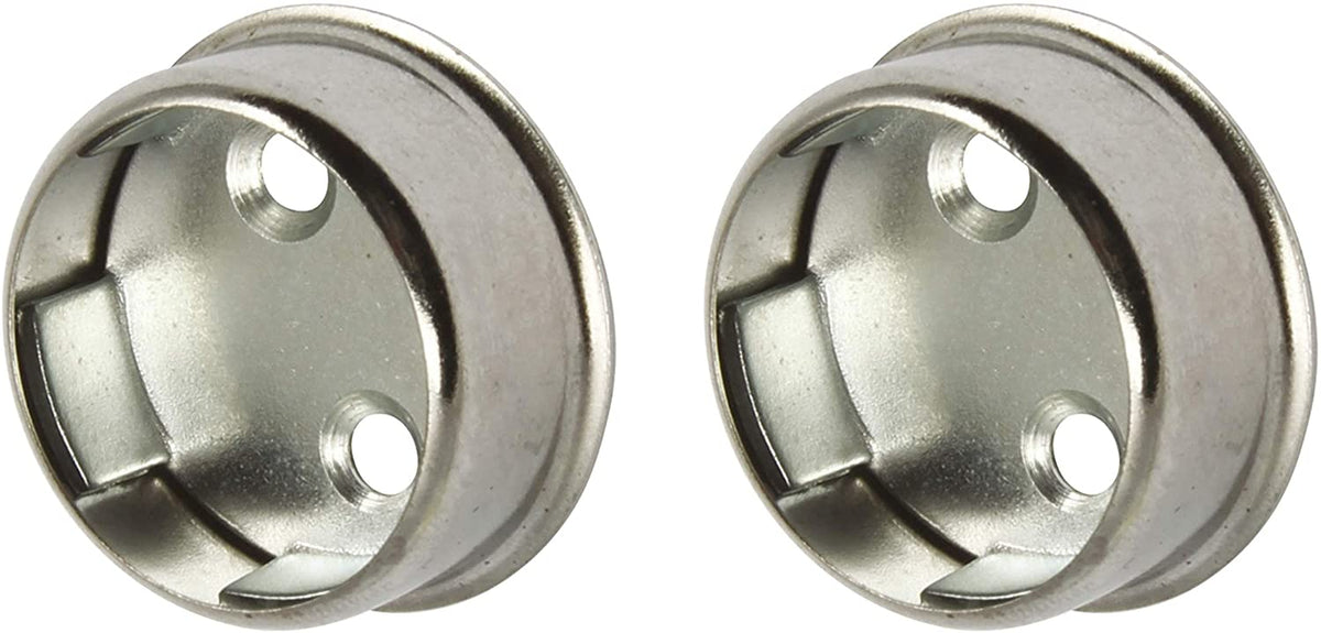 Chrome plated steel wardrobe rail end socket for 25mm round rails – image 3