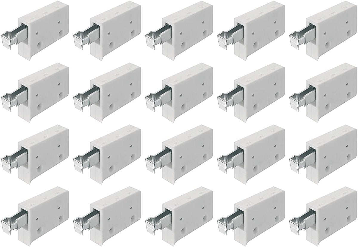 White plastic unhanded kitchen cabinet hanger bracket with two-way adjustment – image 8