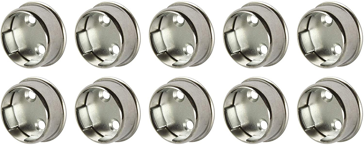 Chrome plated steel wardrobe rail end socket for 25mm round rails – image 5