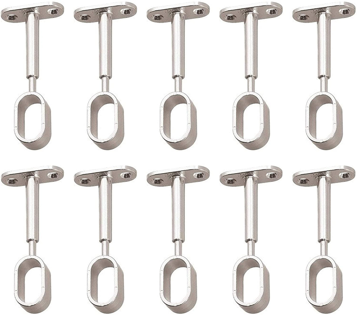Hafele polished chrome height-adjustable centre support bracket for 15mm oval wardrobe rails – image 5