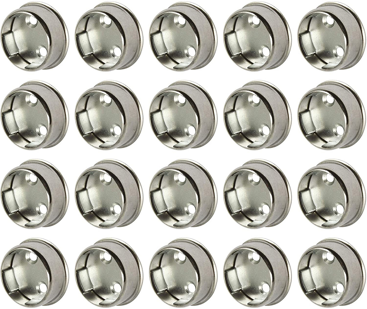Chrome plated steel wardrobe rail end socket for 25mm round rails – image 6