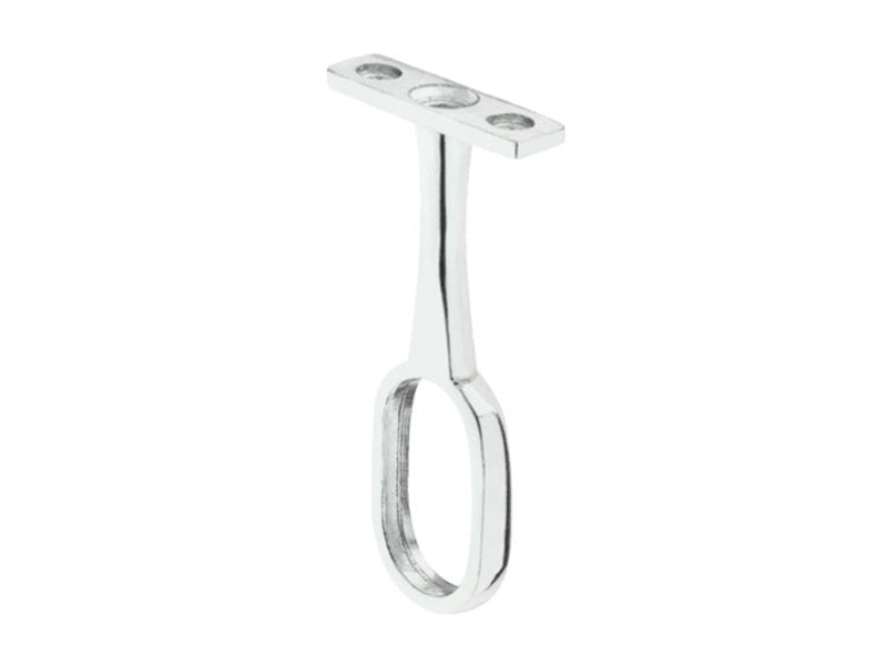 Rail Centre Support, for use with Oval Wardrobe Rails 15mm Wide Chrome