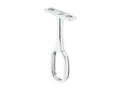 Polished chrome centre support bracket for 15mm wide oval wardrobe rails