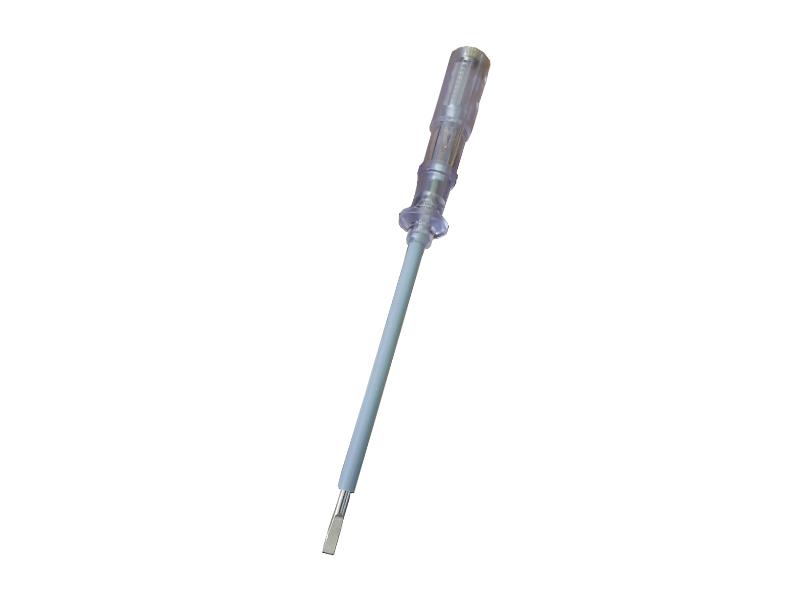 21cm neon mains voltage tester screwdriver with clear insulated handle and slotted blade