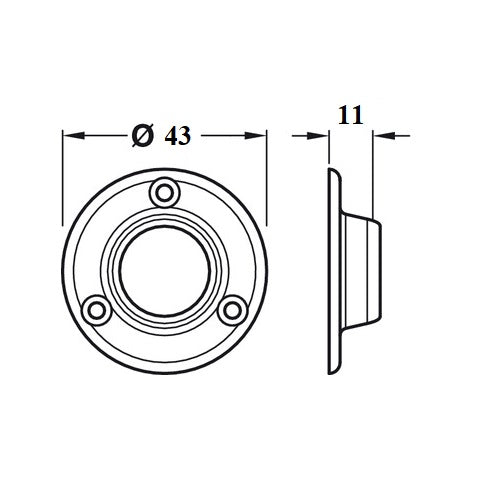 White steel wardrobe rail end socket ring for 25mm round rails – image 6