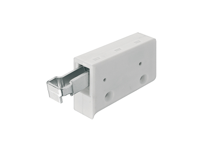 White plastic unhanded kitchen cabinet hanger bracket with two-way adjustment