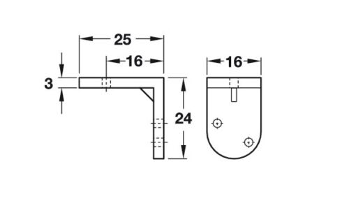 Brown heavy duty plastic angle bracket 25 x 24 x 16mm for screw fixing furniture panels – image 2