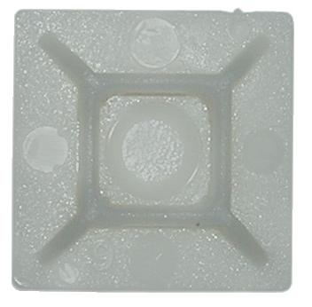 Clear self-adhesive cable tie base mount, 27 x 27 x 4.8mm