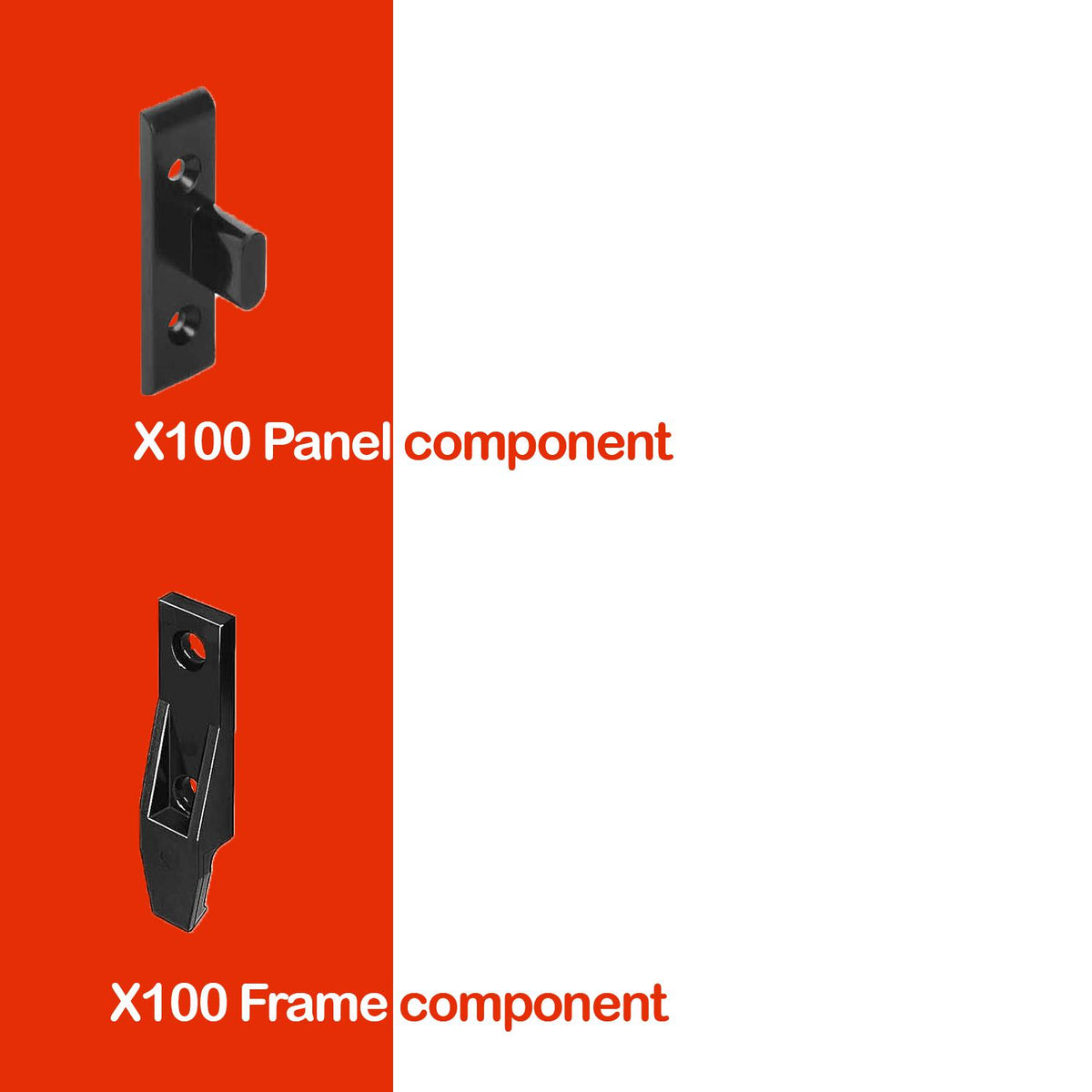 Black Keku EH drop-on hook-on panel fitting with frame and panel components for concealed panels – image 8