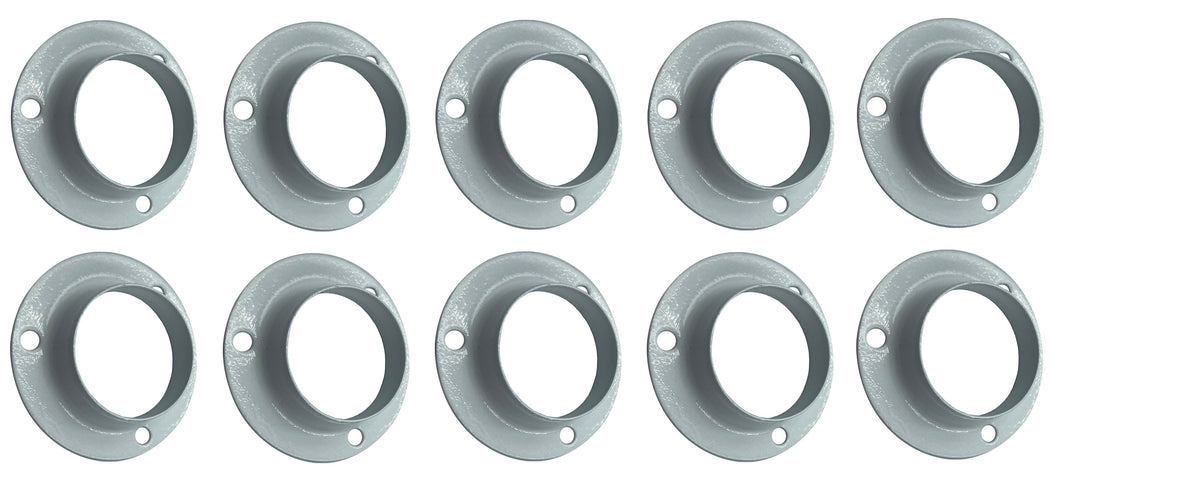 White steel wardrobe rail end socket ring for 25mm round rails – image 4