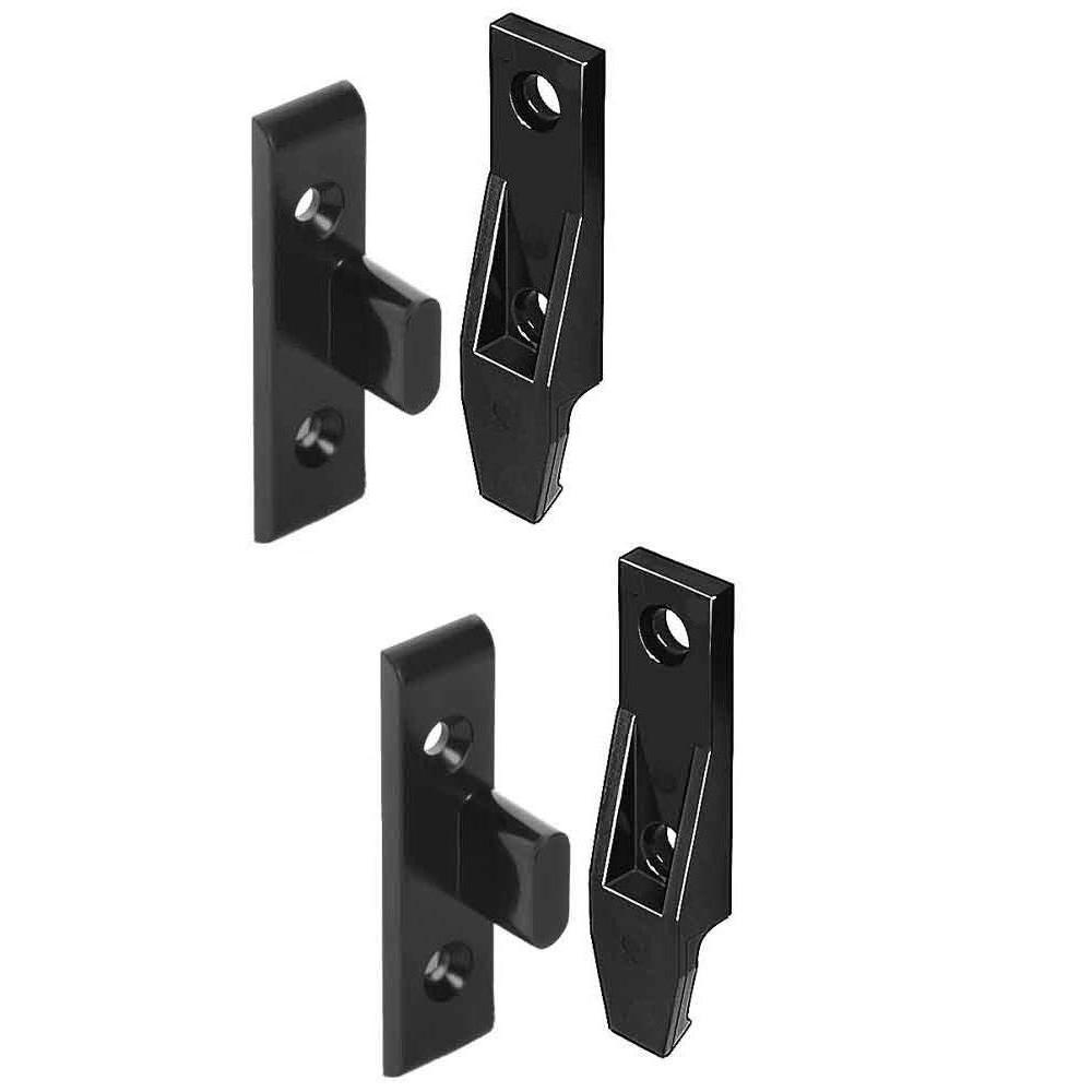 Black Keku EH drop-on hook-on panel fitting with frame and panel components for concealed panels – image 3
