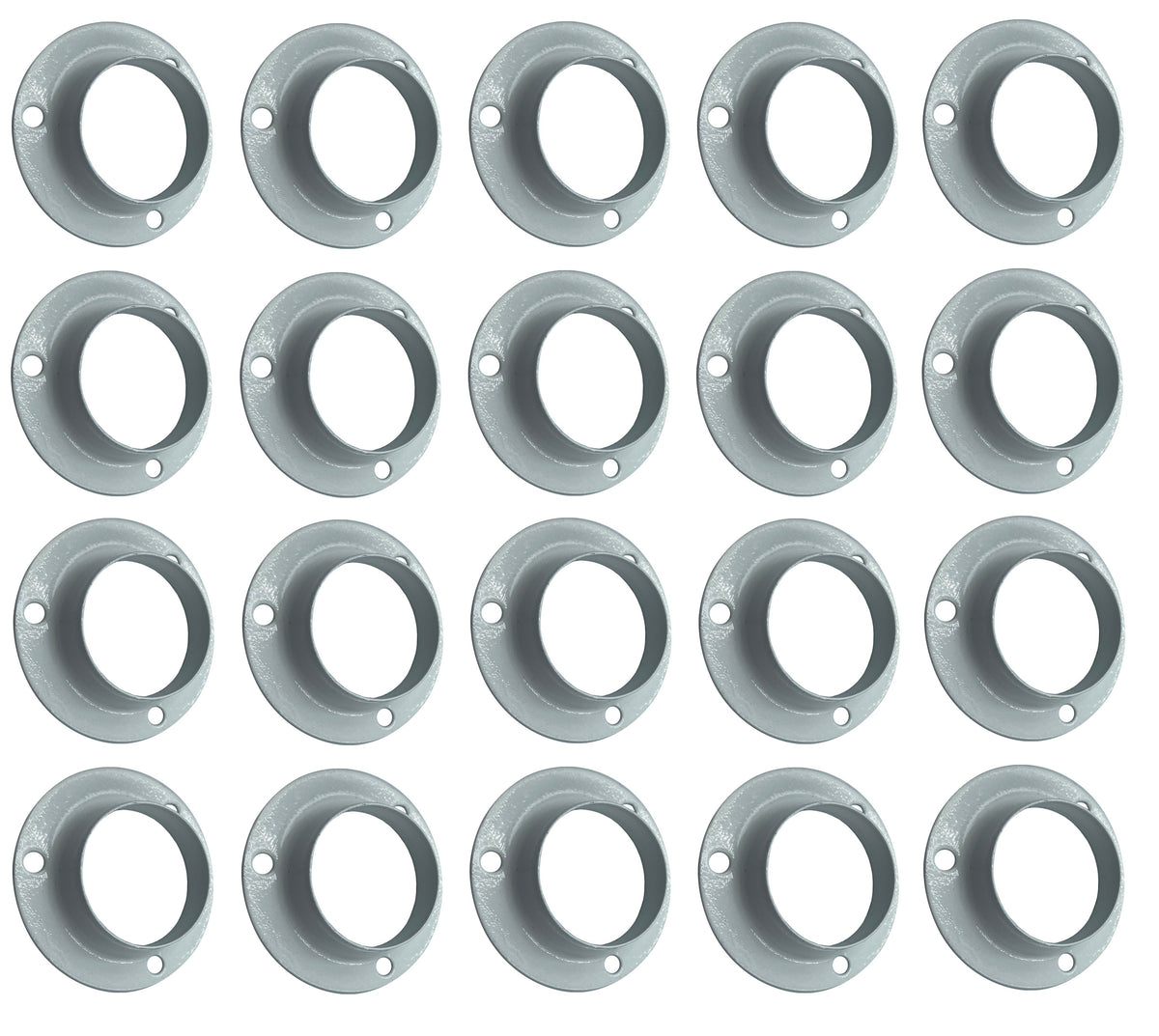 White steel wardrobe rail end socket ring for 25mm round rails – image 10