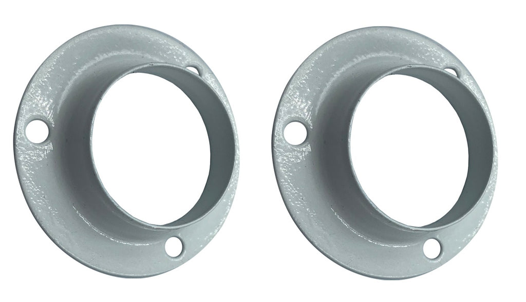 White steel wardrobe rail end socket ring for 25mm round rails – image 7