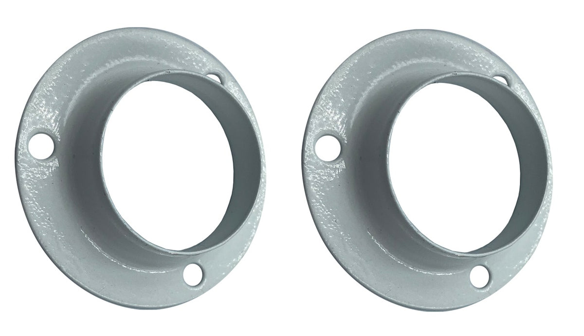 White steel wardrobe rail end socket ring for 25mm round rails – image 7