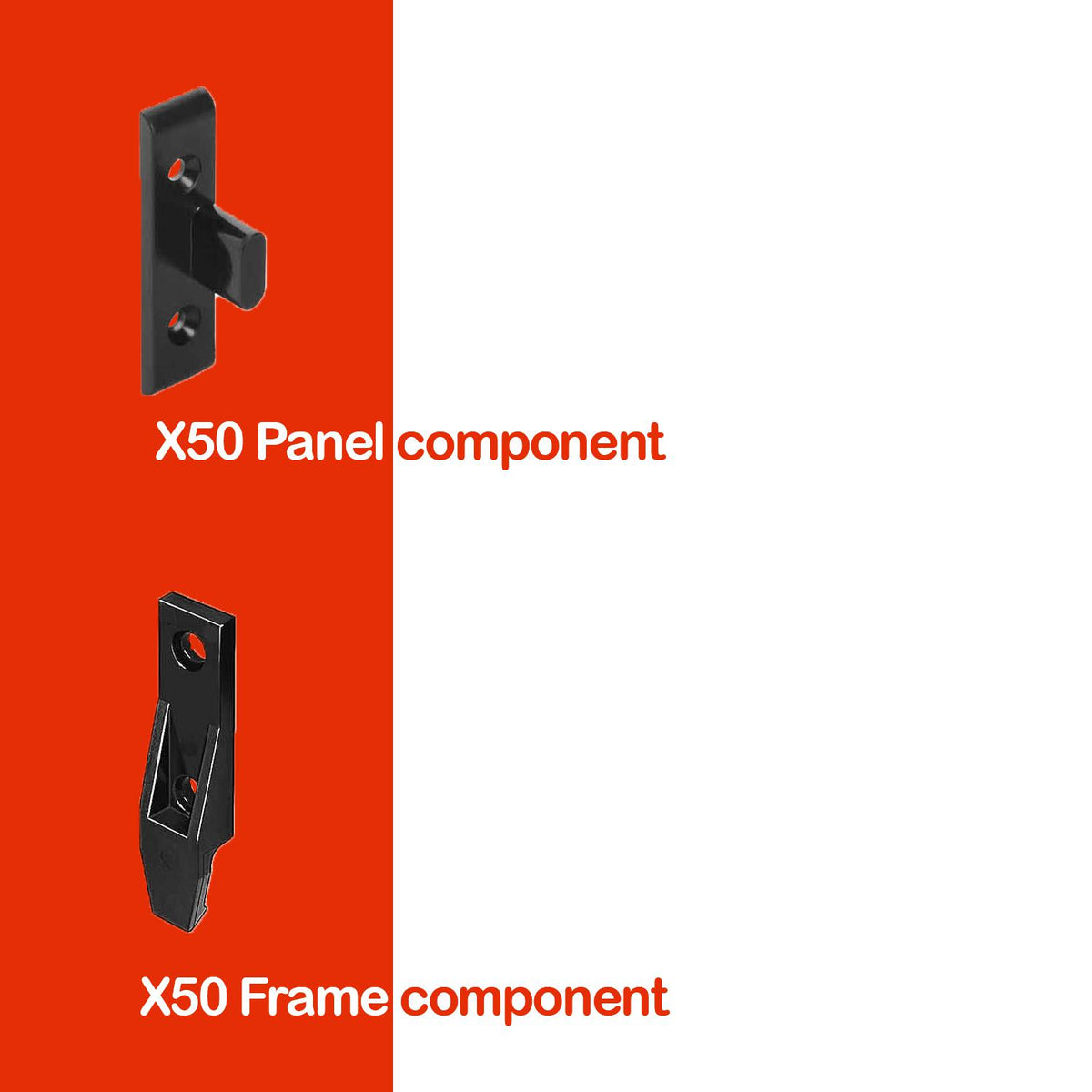 Black Keku EH drop-on hook-on panel fitting with frame and panel components for concealed panels – image 7